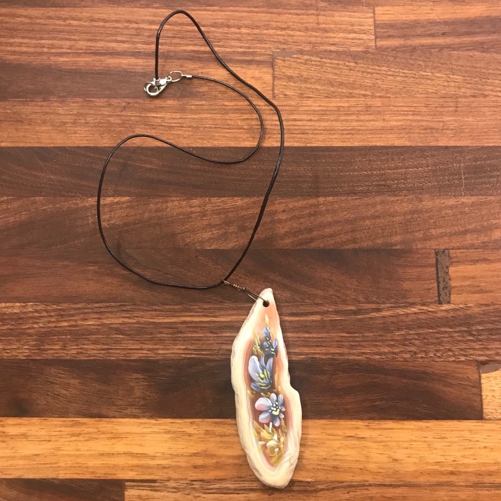 Gorgeous Painted Rock Necklace